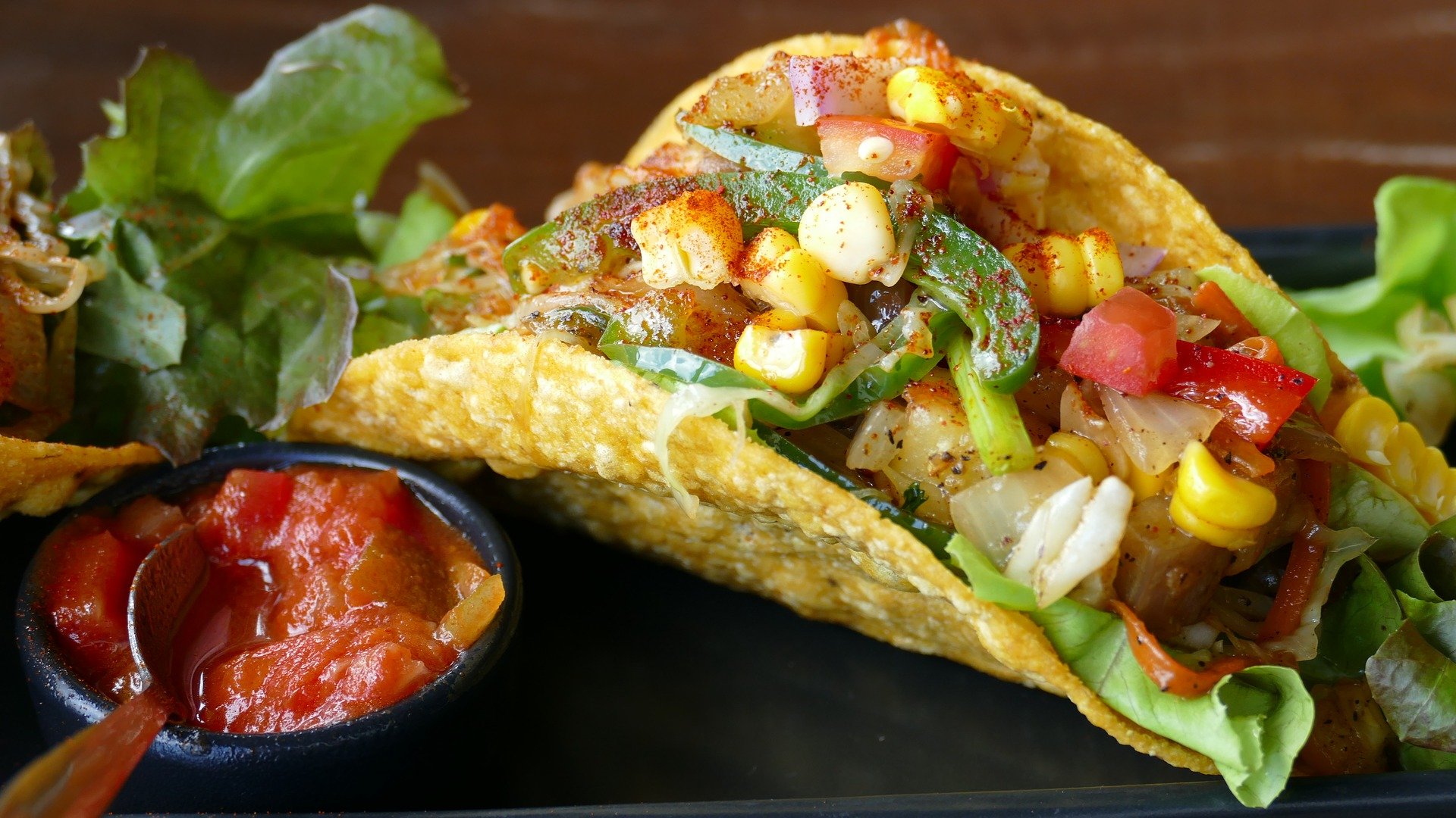 Image of taco and salsa.